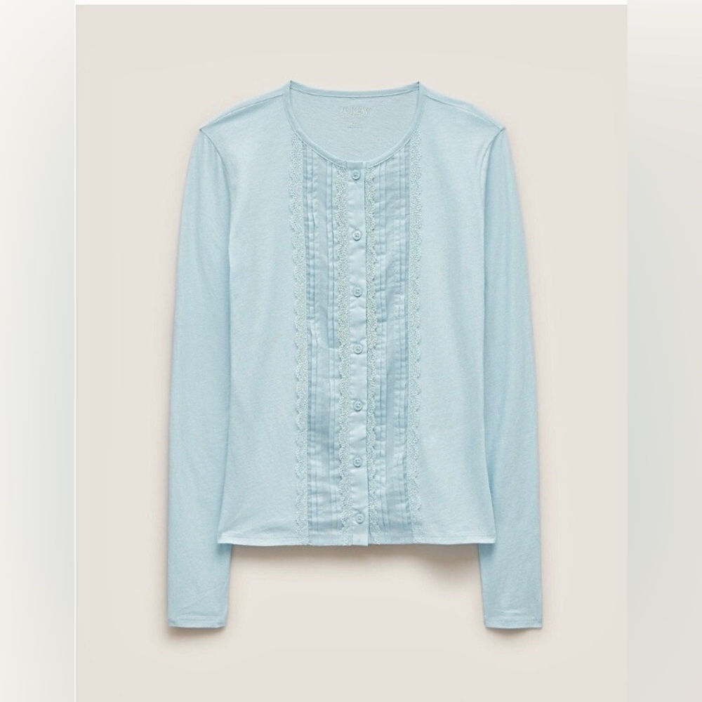 Feather jersey lace cardigan top